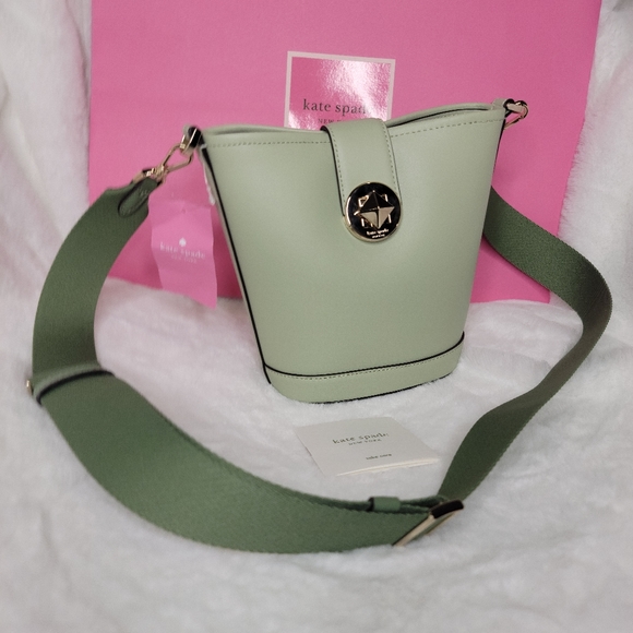 NWT Kate Spade Audrey Mini Bucket Crossbody Bag, Sage Green - Picture 14 of 14